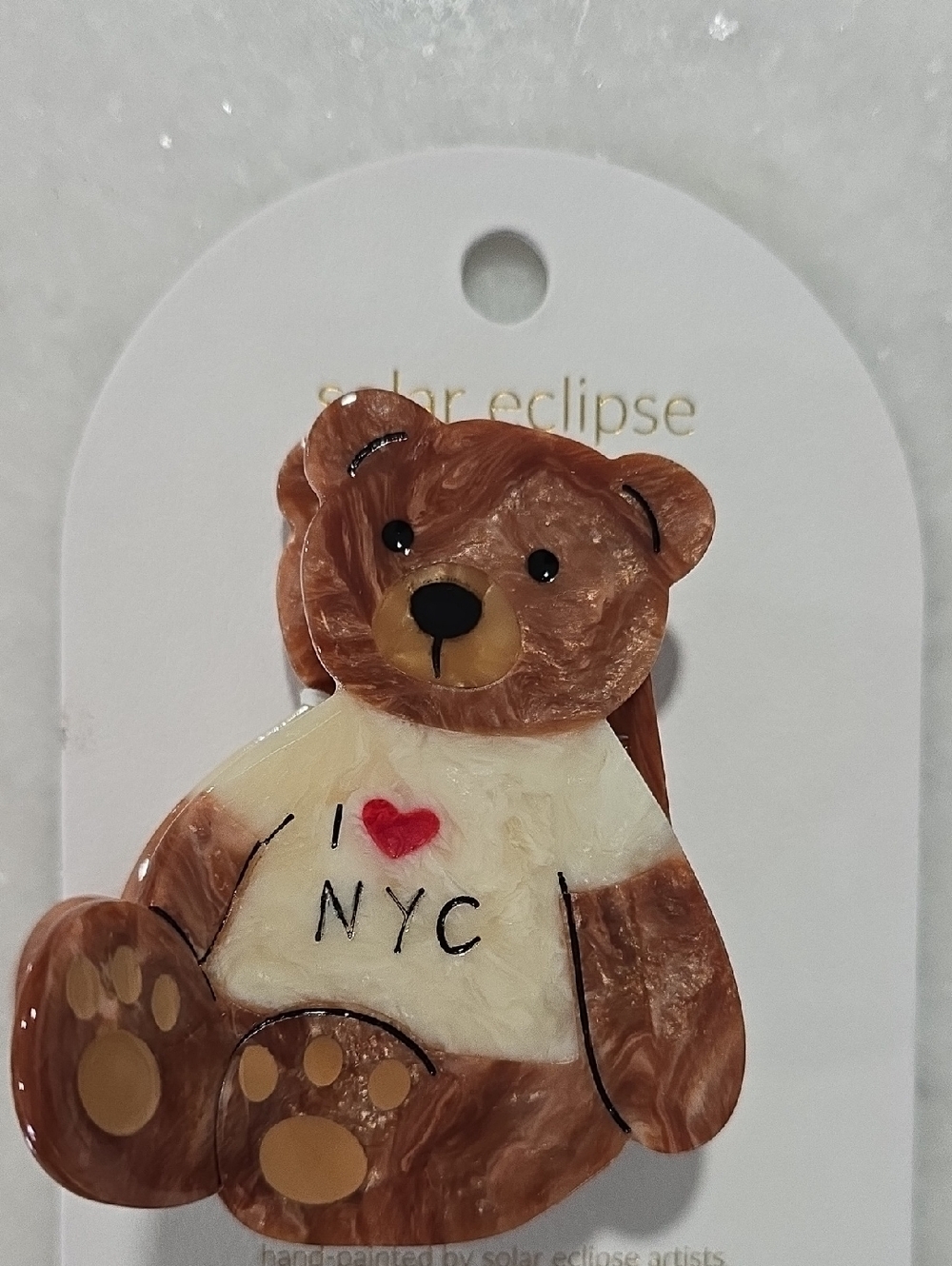 solar eclipse Teddy Bear 'I ❤️ NYC' Hair Clip